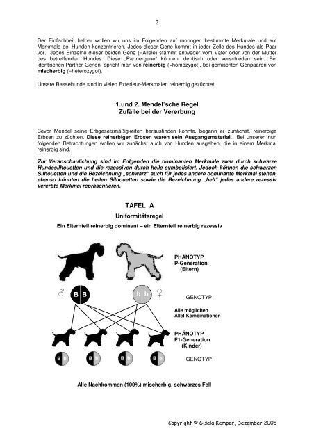 Kleine EinfÃ¼hrung in die Vererbungslehre - von der Keltenschanze