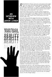 Virtual Reality; an Interview with Jaron Lanier - Kevin Kelly