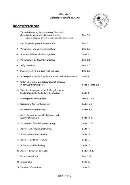 Oberstufe - KÃ¤the-Kollwitz-Gymnasium