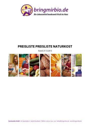 paradieschen.de - Preisliste Preisliste Naturkost - Bringmirbio
