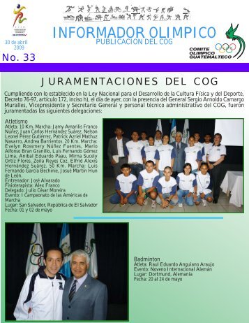 INFORMADOR OLIMPICO - Comite Olimpico Guatemalteco