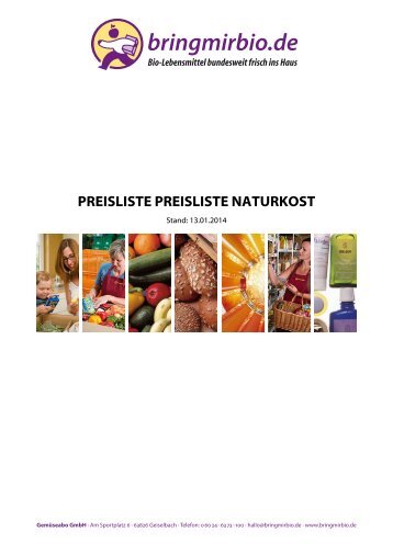 paradieschen.de - Preisliste Preisliste Naturkost - Bringmirbio.de