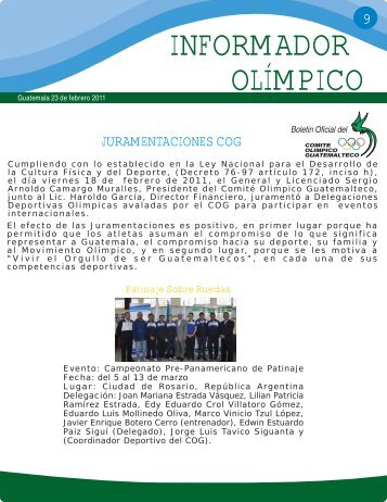 boletin-009 - Comite Olimpico Guatemalteco