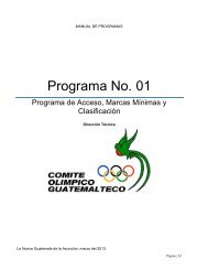 Programa No. 01 - Comite Olimpico Guatemalteco