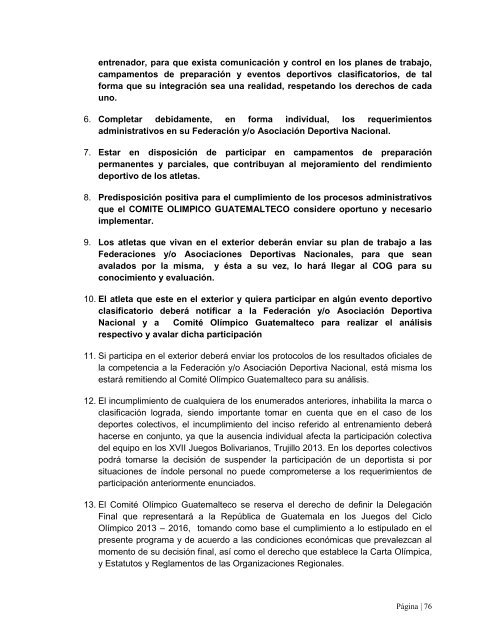 Programa No. 01 - Comite Olimpico Guatemalteco