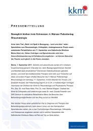 4. Mainzer Patiententag Rheumatologie - Katholisches Klinikum Mainz