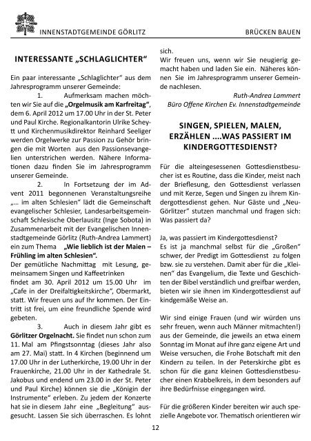 Brücken bauen Nr. 3 2012 - Evangelischer Kirchenkreisverband ...