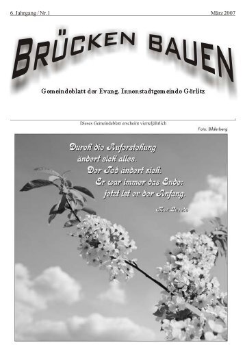 Brücken bauen Nr. 1 2007 - Evangelischer Kirchenkreisverband ...