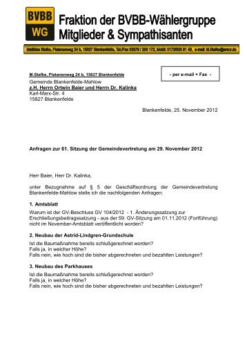 BVBB-WG Anfragen zur 61. GV - klaerwerk-blog.de