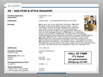das star & style magazin! hall of fame