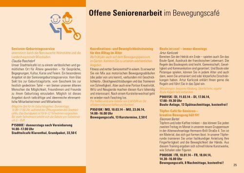 Gerade erschienen: Programm FrÃ¼hjahr/ Sommer 2014 - Klarenthal