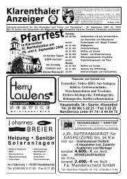 Pfarrfest - Klarenthaler Anzeiger