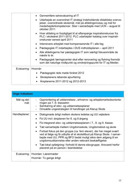 Skoleplan 2011 og frem - Klarup Skole