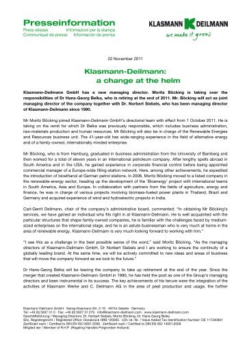 Download PDF document here - Klasmann Deilmann