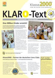 Zeitung Klarotext 2013/14 - Klasse 2000