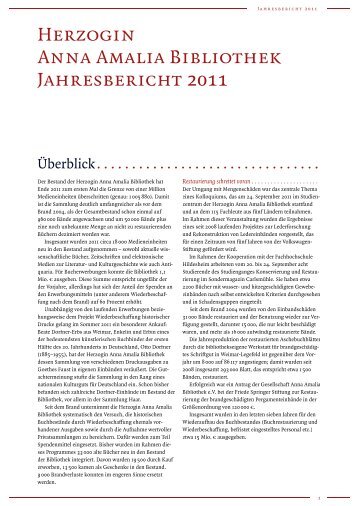 Jahresbericht 2011 - Klassik Stiftung Weimar