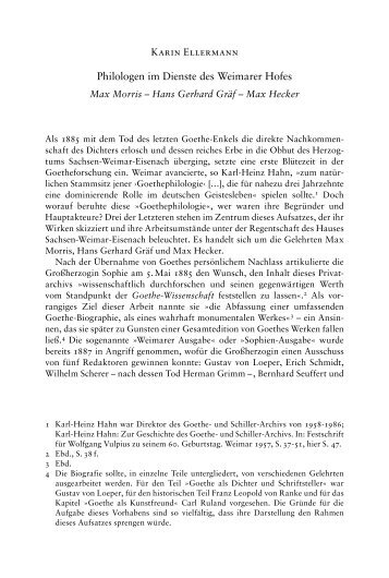 Philologen im Dienste des Weimarer Hofes - Klassik Stiftung Weimar