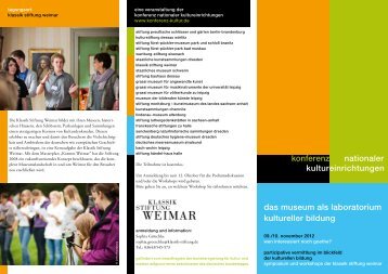 Tagungsprogramm - Klassik Stiftung Weimar