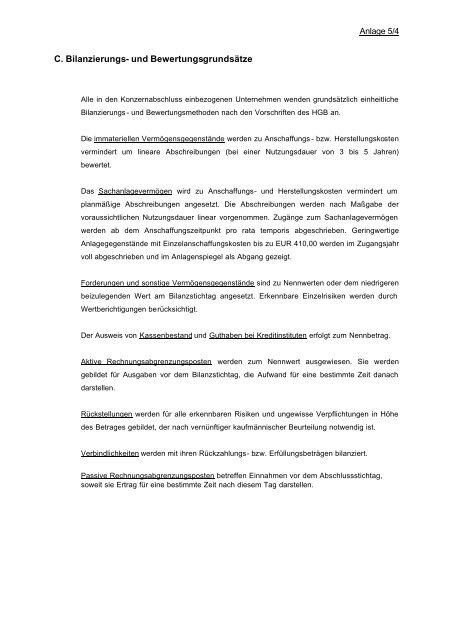 Konzernabschluss zum 30. September 2004 - Klassik Radio AG