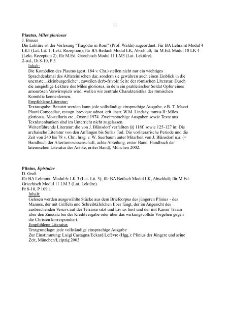 Vorlesungsverzeichnis WS 2011/12 (243 KB) - Seminar fÃ¼r ...