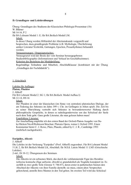 Vorlesungsverzeichnis WS 2011/12 (243 KB) - Seminar fÃ¼r ...