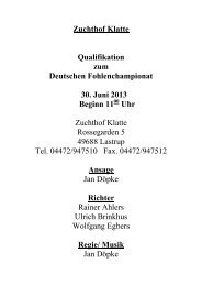 Katalog Qual. zum Deutschen Fohlenchampionat ... - Zuchthof Klatte