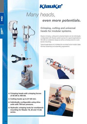 Hydraulic Crimping, cuttung and universal heads - Klauke UK