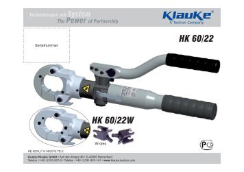 HK 60/22 HK 60/22W - Gustav Klauke GmbH