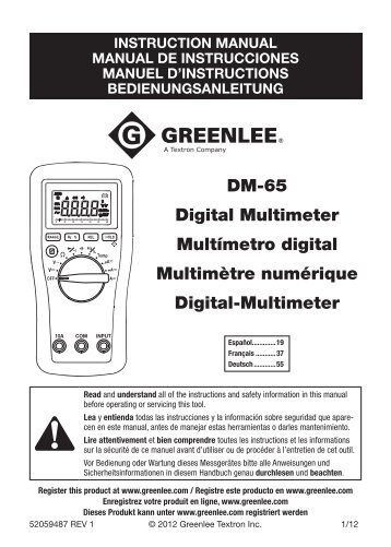 DM-65 Digital Multimeter MultÃ­metro digital MultimÃ¨tre numÃ©rique ...