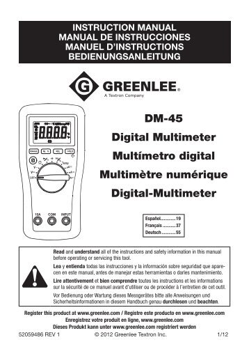 DM-45 Digital Multimeter MultÃ­metro digital MultimÃ¨tre numÃ©rique ...