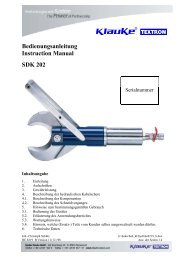 Bedienungsanleitungen - Gustav Klauke GmbH