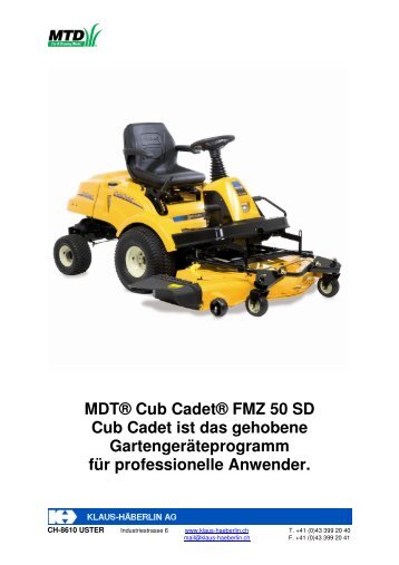 MDTÂ® Cub CadetÂ® FMZ 50 SD Cub Cadet ist das gehobene ...