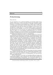 Zur Diskussion: Prekarisierung - Klaus Janowitz