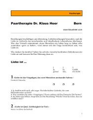 Paartherapie Dr. Klaus Heer Bern