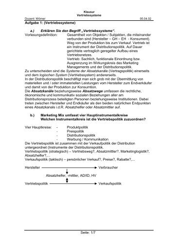 Vertiebssysteme Altklausur.pdf - Klausurenpool