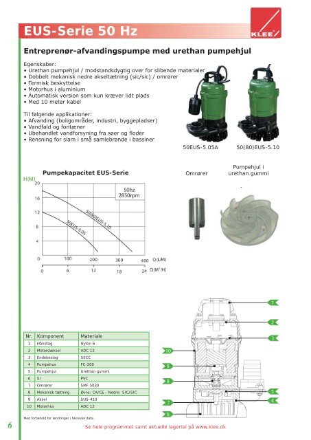 EVAK pumper type E katalog - Brd. Klee A/S
