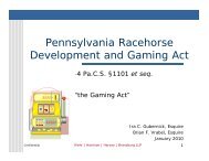 Pennsylvania Racehorse Development and Gaming Act