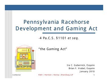 Pennsylvania Racehorse Development and Gaming Act