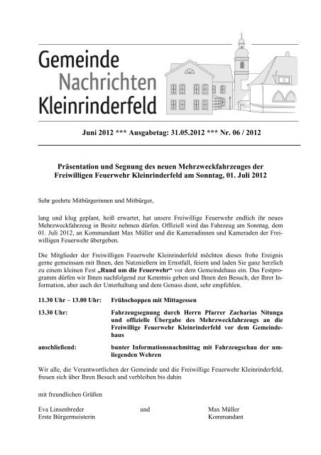 Juni 2012 - Gemeinde Kleinrinderfeld