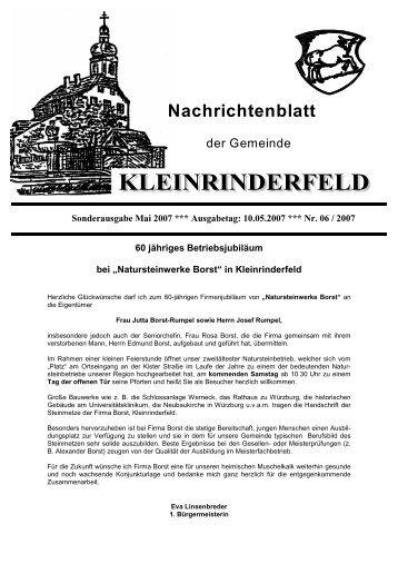 60 Jahre Natursteinwerk Borst - Woche der Sonne - Gemeinde ...