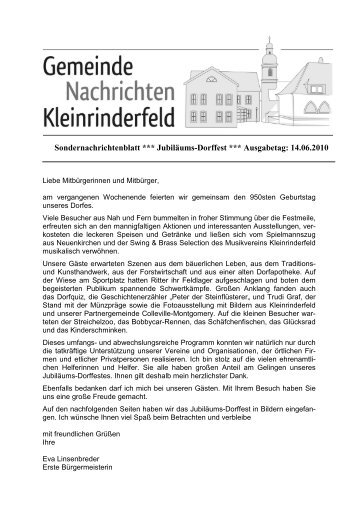 Sondernachrichtenblatt - JubilÃ¤ums-Dorffest - Gemeinde ...