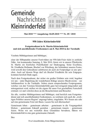 Mai 2010 - Gemeinde Kleinrinderfeld