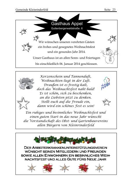 13 - Weihnachtsausgabe - Gemeinde Kleinrinderfeld
