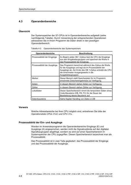 Automatisierungssystem S7-300 CPU-Daten CPU 31xC und ... - H