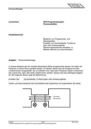 PersonenzÃ¤hlanlage Lerneinheit SPS-Programmbeispiel ...