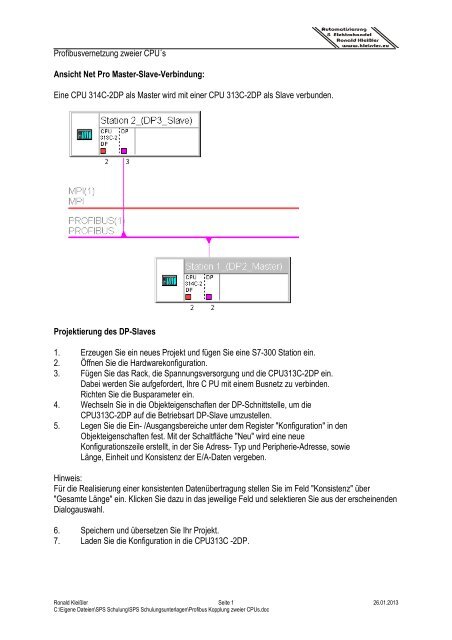 Profibus Kopplung zweier CPUs