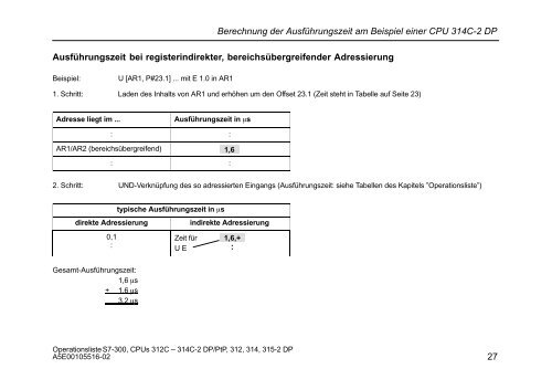 Operationsliste S7-300 CPU 312C, 313C, 313C-2 PtP, 313C-2 ... - H