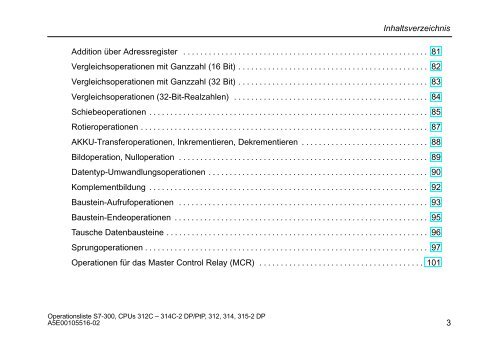 Operationsliste S7-300 CPU 312C, 313C, 313C-2 PtP, 313C-2 ... - H