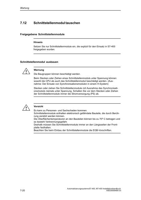 Automatisierungssysteme S7-400, M7-400 Aufbauen - H