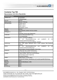 Container Typ 700 - Kleusberg GmbH & Co. KG